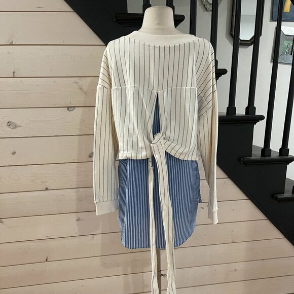 040 By Anthropologie French Terry Twofer Sweatshirt NWOT Size Medium - Picture 7 of 9